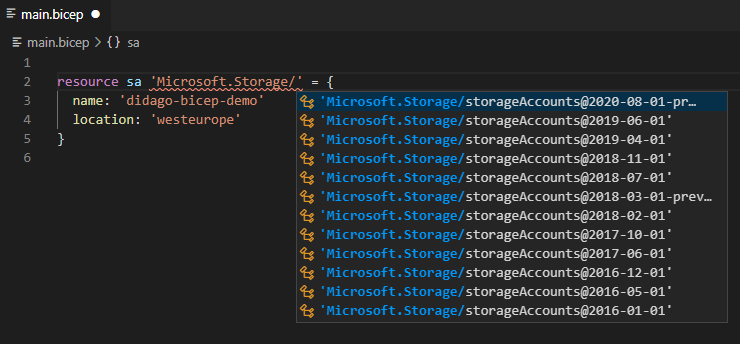 Creating a Storage account